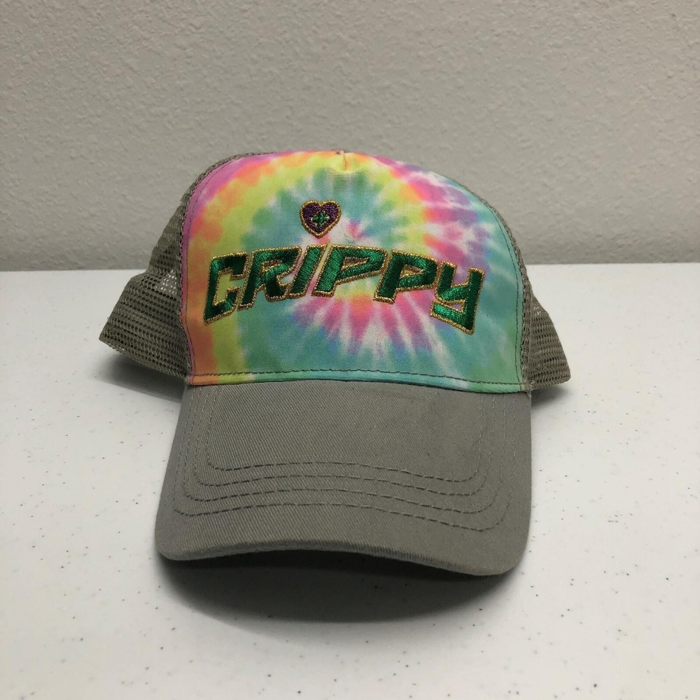 Colortone Crippy Hat Cap Snap Back Mens One Size Tie Dye Rainbow Mesh Trucker